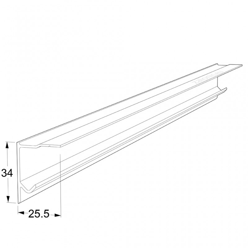 SINGLE UPPER GUIDE m.025 SLIDING DOOR SYSTEM m.025 - 20 έως 40kg / DOOR